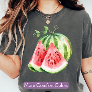 Watermelon Festival Summer T-shirt Picnic Fruit Lover&#39;s Top Seasonal Fruity Fresh Style Vintage Watermelon Shirt Boho Summer Tee