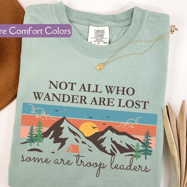 Troop Leader Shirt, Comfort Colors® Camping Lover Tee, Hiking Shirt Gift for Scout Leaders, Cute Cookie Dealer, Camping TShirt