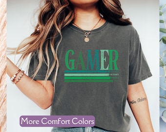 Cute Girl Gamer Shirt, Comfort Colors® Gaming Fan Shirt, Gaming Daughter Shirt, Gamer Gift for Her, Video Gamer Lover Shirt Female Gamer Tee