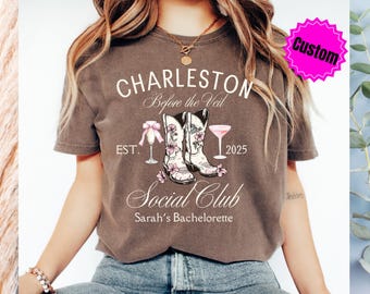 Custom Nashville Bachelorette Shirt, Comfort Colors® Cocktail Tee, Western Bachelorette Shirt, Luxury Bridal Party, Austin Bach Party Shirt