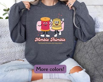 Retro Quilters Sweatshirt, Sewing Sweatshirt, Gift for Quilter Mom, Funny Quilt Sweatshirt, Quilt Retreat Sweatshirt, Gift for Seamstress