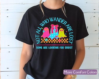Neon Ghost Shirt Cute Halloween Tee, Comfort Colors® Spooky Fall Shirt, Retro Coquette Ghost Fan Top, Cute Spooky Ghost Shirt
