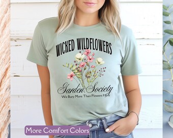 Boho Cottagecore Shirt, Comfort Colors®  Wildflowers Shirt, Vintage Pressed Flowers Shirt, Botanical Floral Tee, Gift for Gardener Shirt