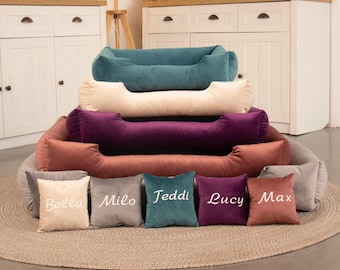 Personalized Velvet Pet Bed: Custom Soft Dog or Cat Lounger
