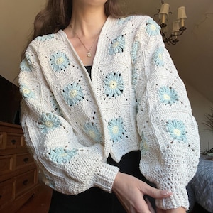 Flower Power Cardigan Pattern - PDF ONLY - Summer Cardigan - Intermediate Beginner friendly