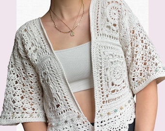 Bohemian Mandala Cardigan Crochet Pattern: Willow Granny Square (PDF ONLY)