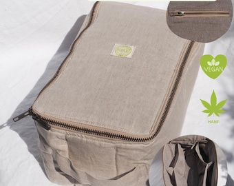 Minimalistische Kosmetiktasche Hanf groß Nachhaltig, vegan