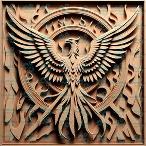 Gravure laser des ailes de phénix enflammées PNG, gravure laser Png, fichier Lightburn, illusion 3D, fichier de gravure laser xTool, fichier de gravure laser