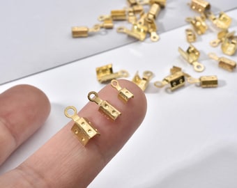 Lot De 200 Embouts à Sertir Dorés - 12 Mm - Pour Cordon Ou Tissu
