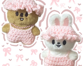Stray Kids Skzoo Leebit Han quokka jiniret Hyunjin handmade crochet hat and top for 10cm skzoo