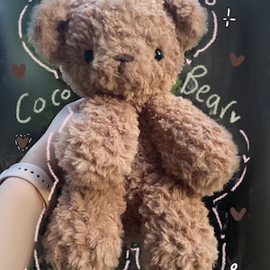 Pluszowy miś szydełkowany, ręcznie robiony, puszysty miś z futra, przytulanka dla dziecka, amigurumi