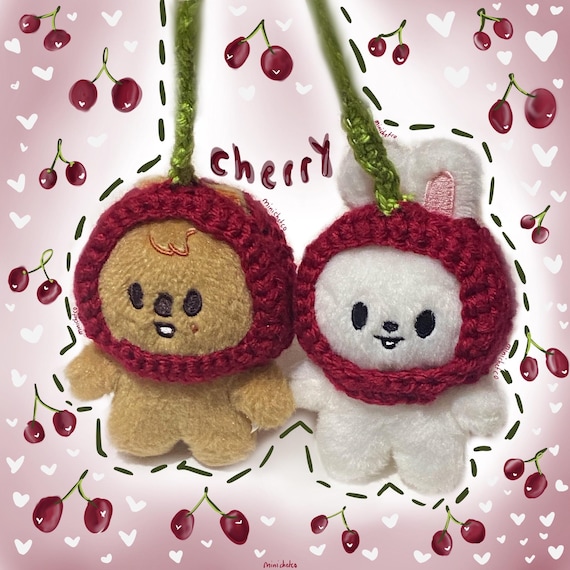 Stray Kids Skzoo Minsung Cherry Handmade Crochet Hat for 10cm Mini