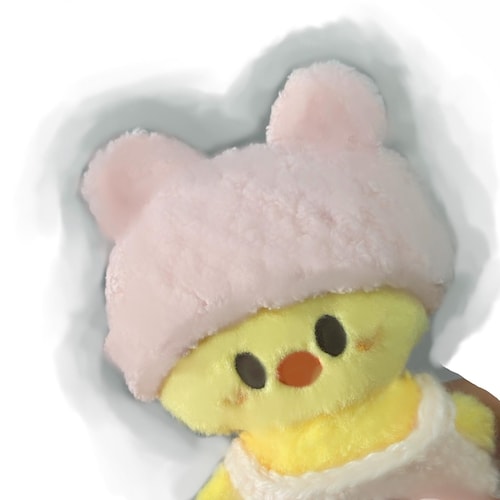 10cm Skzooぬいぐるみ用ハンドメイドかぎ針編みピンクのクマの帽子