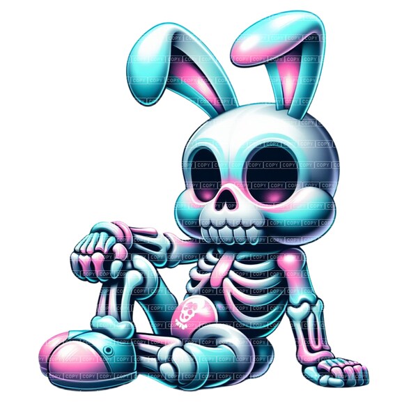 Easter Bunny Skeleton | Easter Urban Trap Designs | Sublimation | Instant Digital Download | Fantasy Fan Art | PNG |