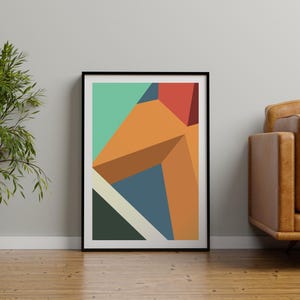 Geometric Bauhaus Wall Art - Shapescape Architectural Poster 001 - Boho Style Geometric Bauhaus Poster