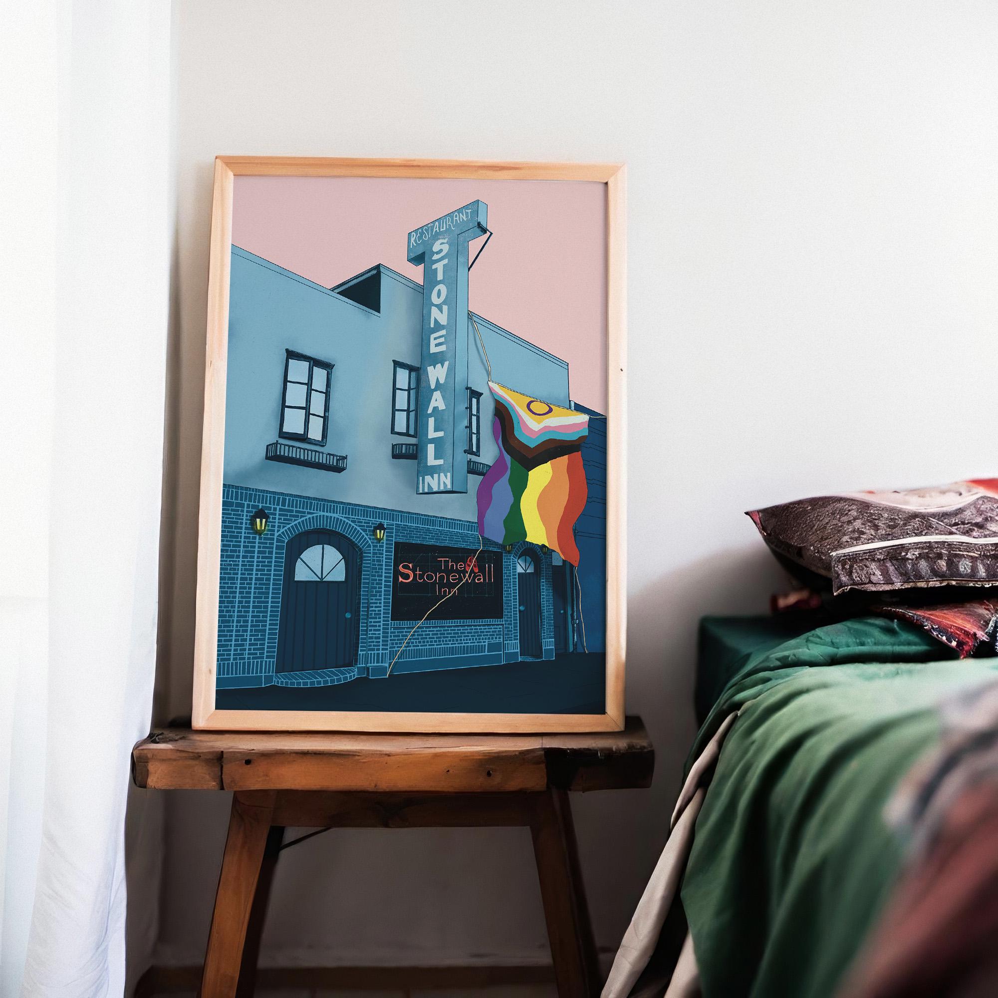 Stonewall Inn LGBTQ+ Poster – Pride History Illustration – Queer Wall Art – Gift for Queer Friends