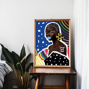 Queer Art Print - Colorful LGBTQ+ Mixed Media Vibrant Poster - Lesbian Wall Decor - Inspiring Sapphic Art