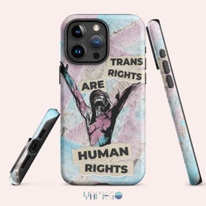 Transgender Phone Case – Original Gift of LGBTQ+ Art – Freedom Transgender iPhone Cover – Trans Flag Phonecase