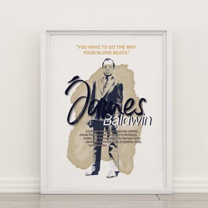 James Baldwin Poster – Queer Literary Wall Art – Black Queer History Print – Gift for Book Lovers