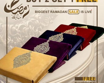 Luxuriöse mit Samt gestickte Koran-Einband - Schützt und verschönert Ihre heiligen Texte
