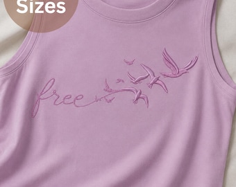 Free Bird Embroidery Design, Flying Birds Machine Embroidery Pattern - 2 sizes