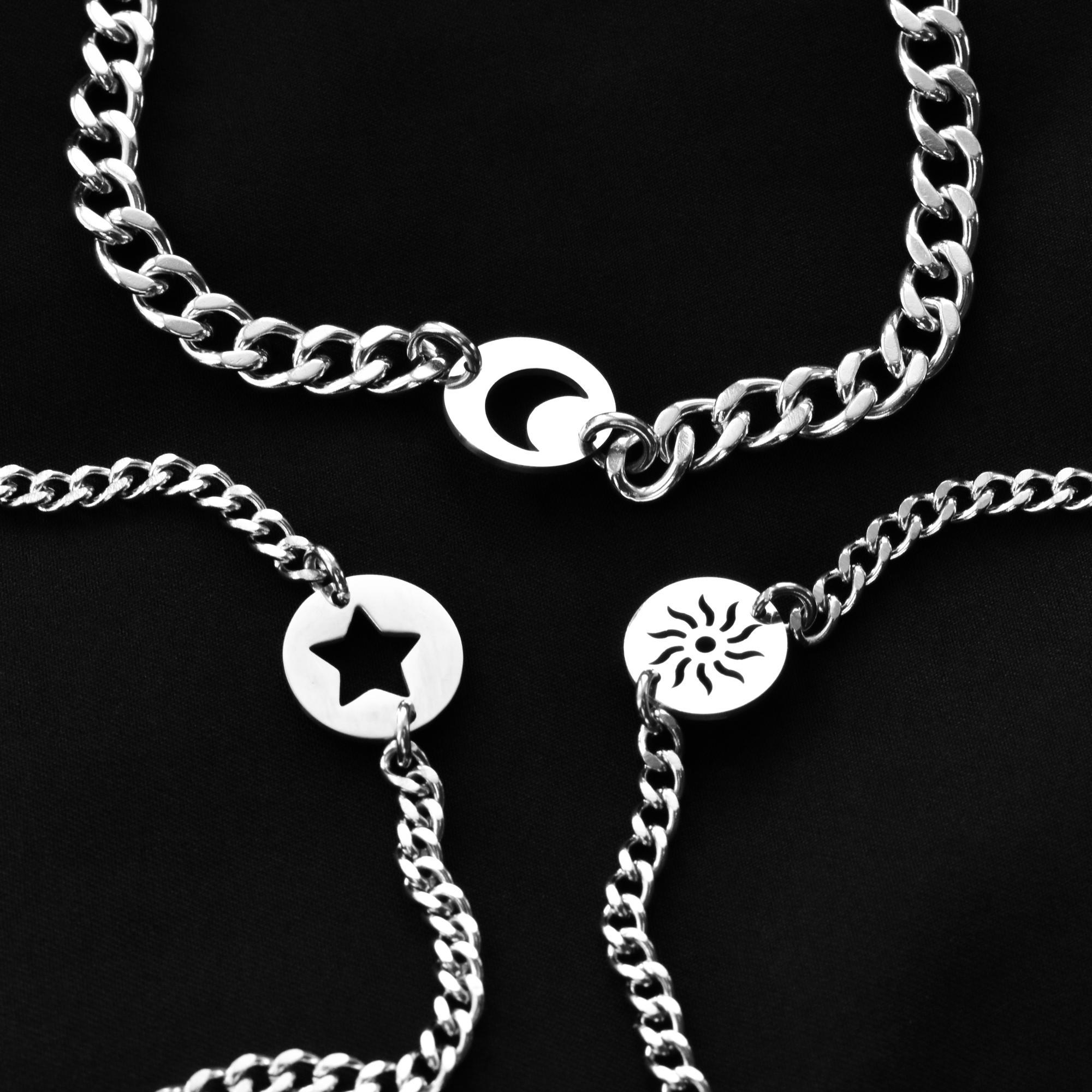 1 pezzo Braccialetto con perle a forma di luna e stelle per donne e