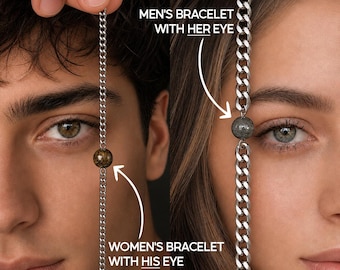 Benutzerdefinierte Augenfarbe Paare Armbänder, personalisierte Edelstein passend zu seinem Hers Magnetischer Schmuck, Jahrestag & Hochzeitsgeschenk für Paar, Sie Him