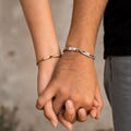 Personalized Couples Bracelet, Custom Engraved Name Initials or Date, Matching Silver Gold Jewelry Set, Anniversary Gift for Couple, Husband