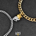 Silver and Gold Couples Bracelet with Initials & Heart Magnet, Personalized His Hers Matching Jewelry set, Anniversary Gifts for Her Him product logo