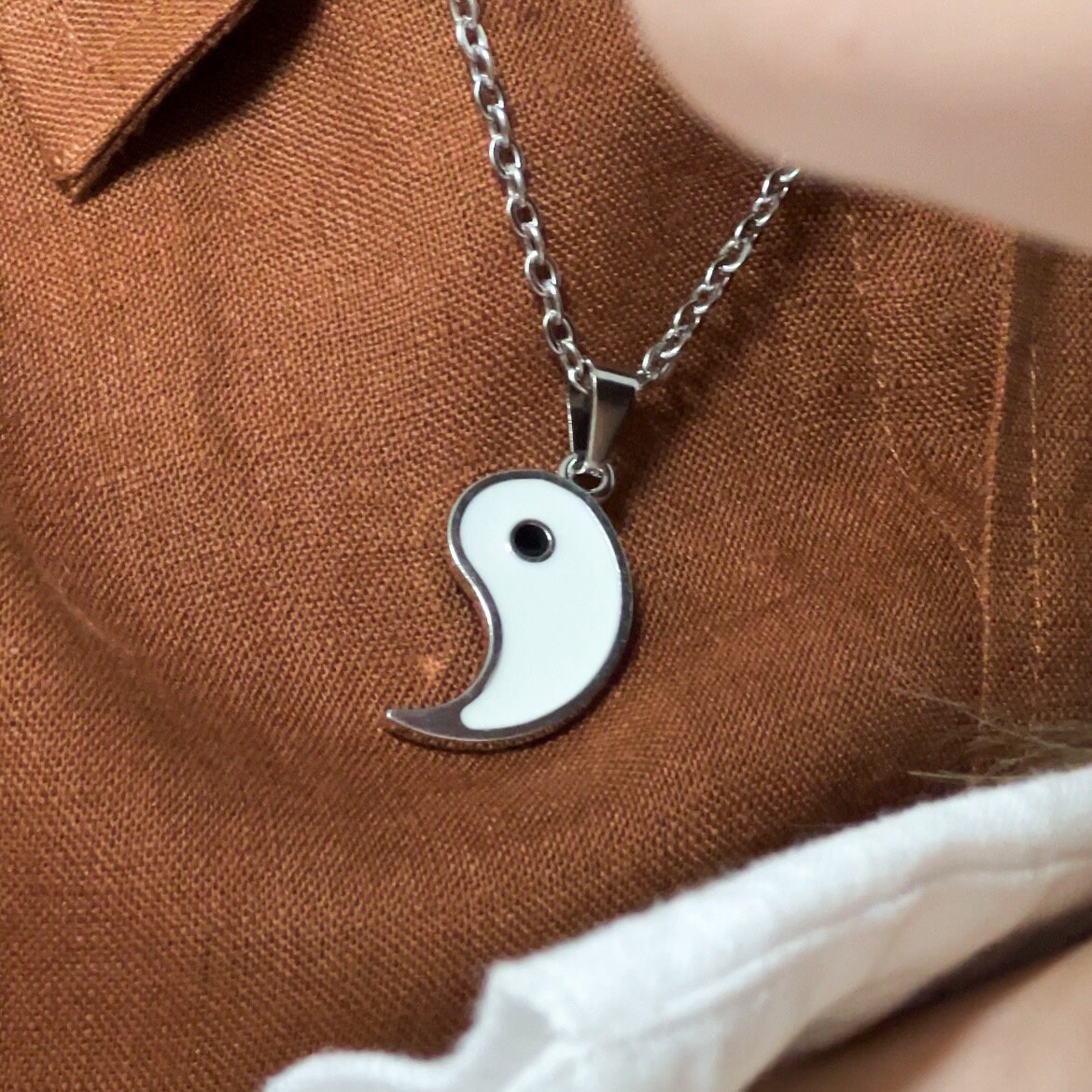 Zircobic Collana con ciondolo a puzzle in due pezzi abbinata a