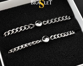 【LAZY DAWN】box chain couple bracelet B025~カップル用2個SET LAZY DAWN】box chain couple bracelet B025~カップル用2個SET