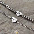 Custom Couples Bracelet with Initials & Heart, Personalized His Hers Matching Jewelry Silver set, Anniversary Gifts for Her Him Relationship product logo