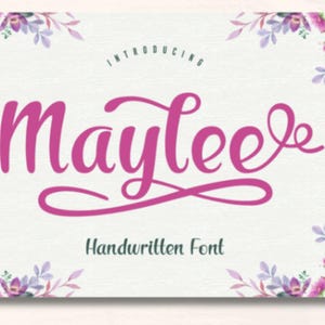 Maylee Font, Handwritten Font, Wedding Font, Modern Font, Display Font ...