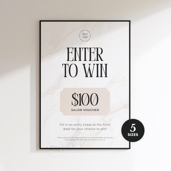 Enter to Win Raffle Sign - Etsy