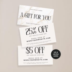 Coupon Card Canva Template – Luxe Salon Marketing Card for Hair Stylists, Beauty, Lashes, Estheticians and More