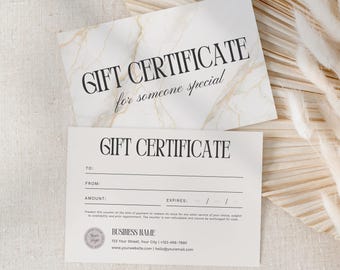 Gift Certificate Canva Template – Editable Gift Card for Hair Salons and Stylists - 6x4 inch and A6 Sizes Included - LUXE