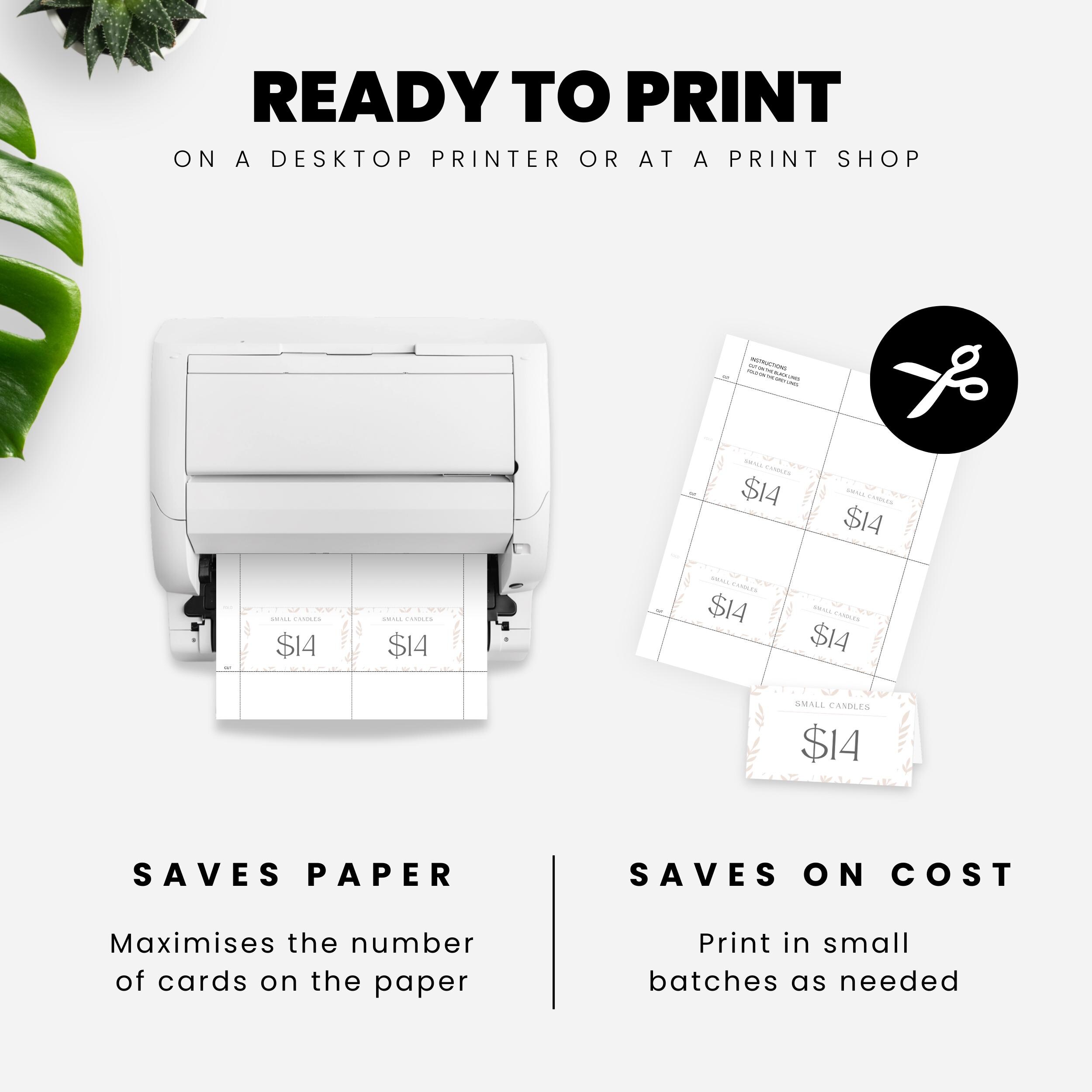 Shelf Card Examples Tent Card Template - Drag & Drop DIY Canva Template for 85x55mm Price ...
