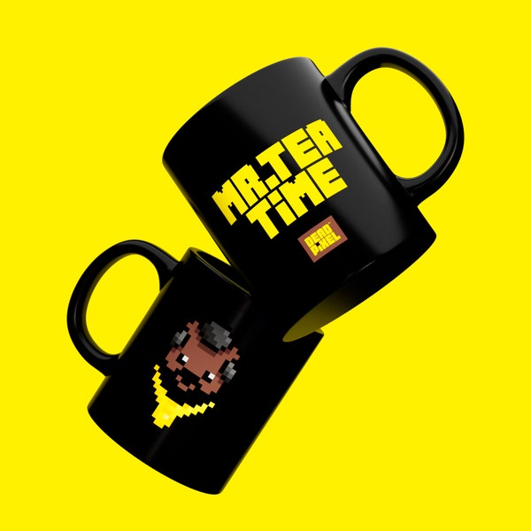 Mr. T Mug, Mr. Tea Time Mug, Mug, Black Mug, A-Team, I pity the fool, Tea Mug, Tea, Time, Tea Time,