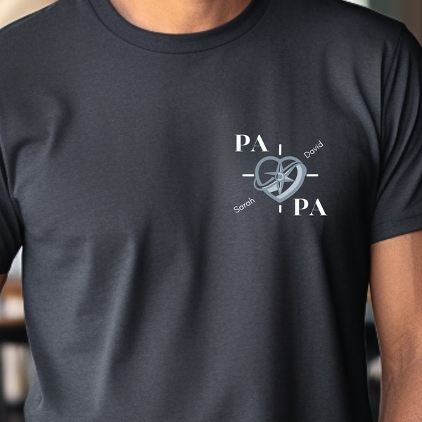 Personalisierbares TShirt für Papa, Vatertag Geschenk - Erinnerung an Kinder, Familie.