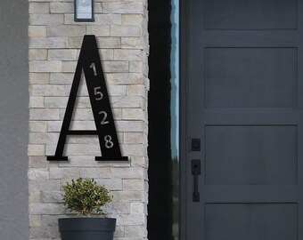 Personalized Address Letter Sign, Metal Number Home Plaque, Custom House Door Decor, Last Name Monogram Sign, Font Porch Family Name Display