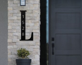 Personalized Address Letter Sign, Metal Number Home Plaque, Custom House Door Decor, Last Name Monogram Sign, Font Porch Family Name Display