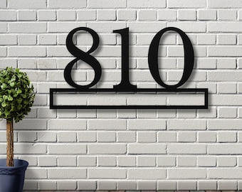 Custom House Number Sign, Metal Address Home Plaque, Front Door Steel Decor, Personalized Black Sign Number Art, Modern Entrance Porch Signs