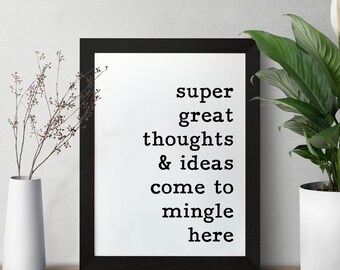 Impresión divertida de decoración de oficina, póster con texto en inglés "Cubicle Word Art" (PDF imprimible, 8,5 x 11)