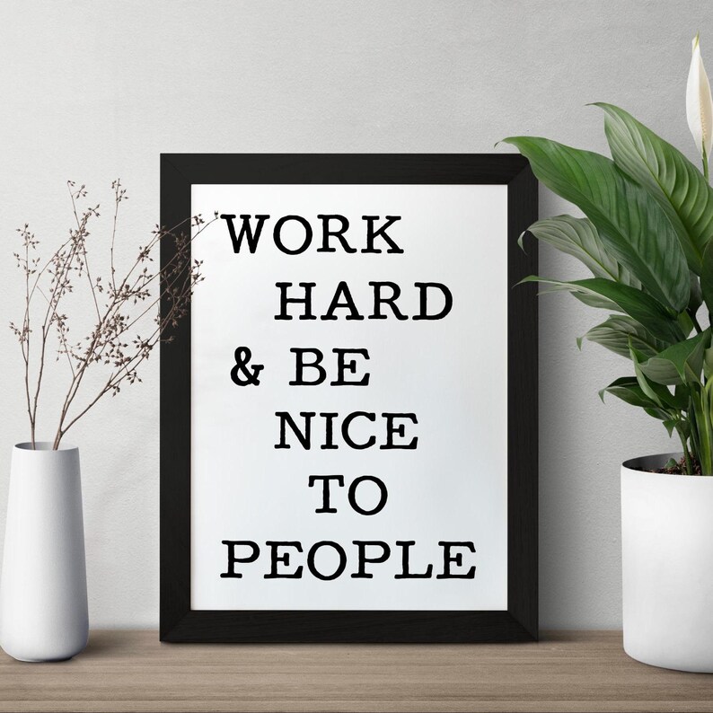 Printable Cubicle Decor, Inspirational Sign for Office Workplace