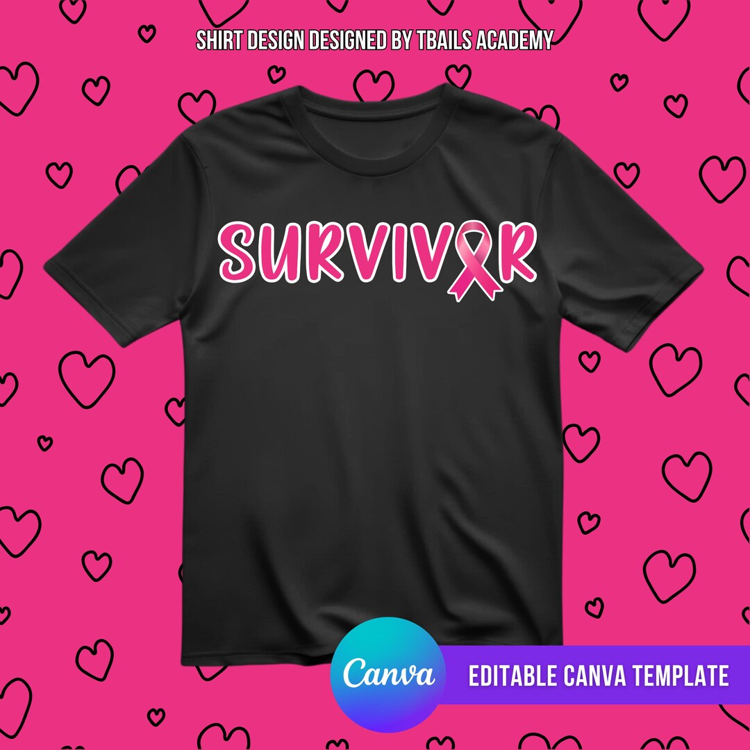Breast Cancer Survivor Shirt PNG, Awareness Ribbon (digital Download ...