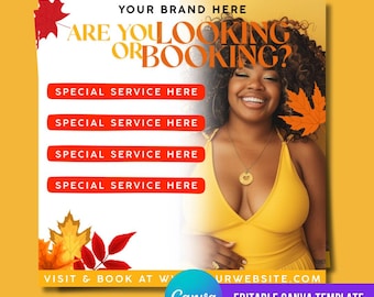 Sjabloon bewerkbare servicesflyer: Canva-bedrijfsflyer, Instagram-bericht (digitaal)