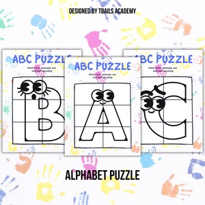 Alphabet Puzzle Worksheets: A-Z Handwriting Practice, Preschool Printable (PDF Download