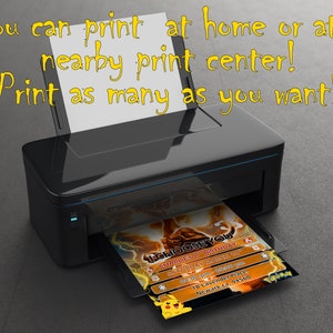 May include: A black printer with a white sheet of paper in the tray. The printer is printing a colorful invitation with the text "CHOOSE YOU" and "SATURDAY 7:30 PM" in bold. The invitation also includes the text "18 Lavender Place, Newark, CA. 94560".