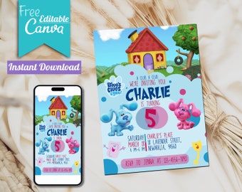 Blues Clues Birthday Invitation | Editable Canva Template (Digital Download)