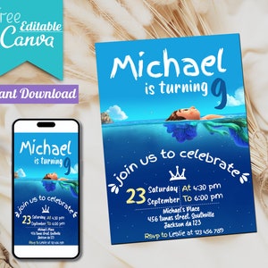 Editable Luca Birthday Invitation | Printable Luca Party Invite | Luca Evite | Luca Boy invite Editable in Canva Template | Instant Download